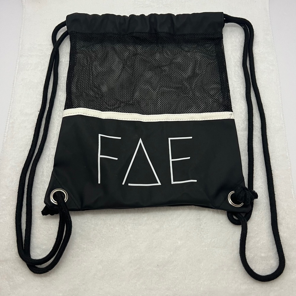 Gamma Delta Epsilon Drawstring Backpack Women OS Black Good Greek Life Mesh Bag - Picture 1 of 4